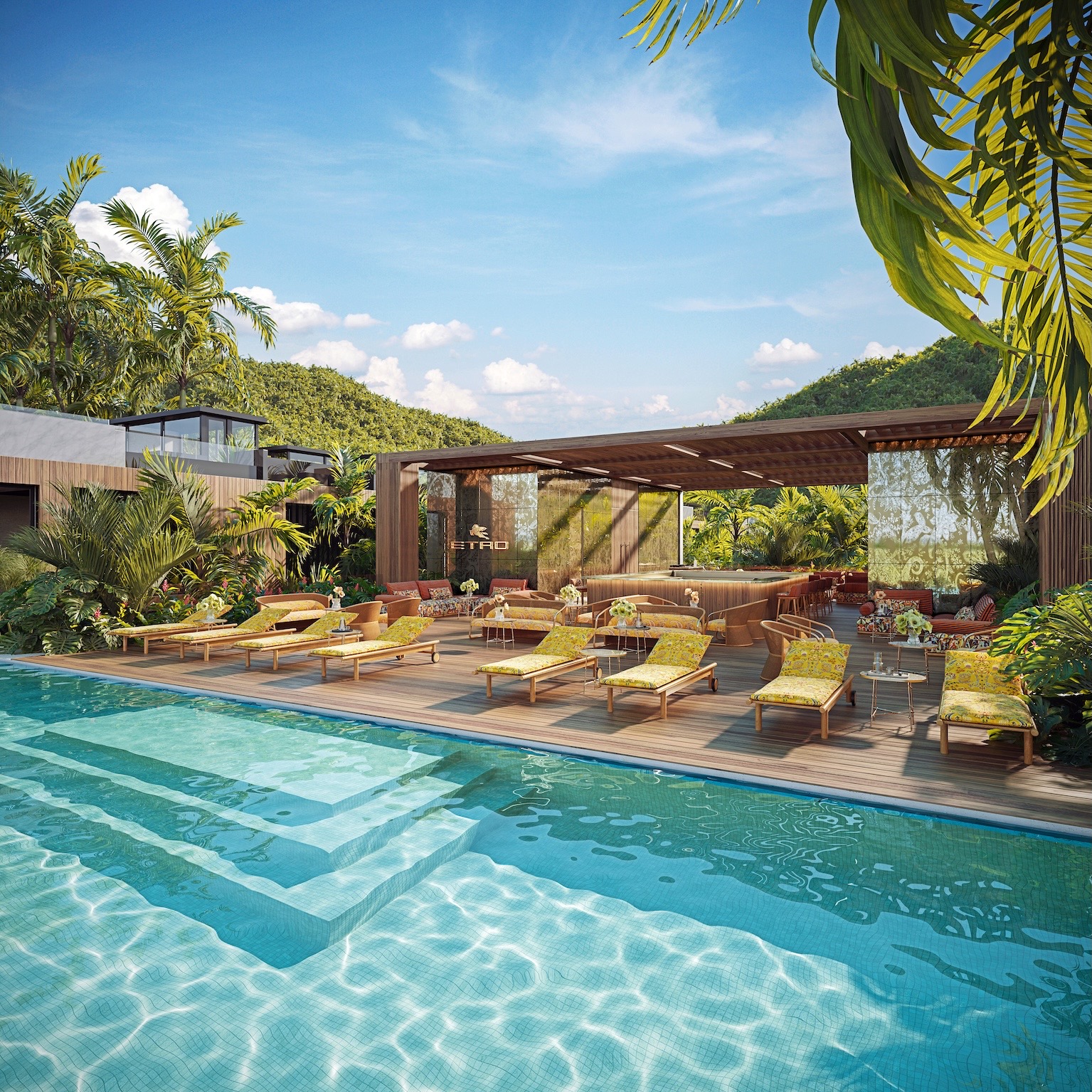 ETRO branded residences pool terrace