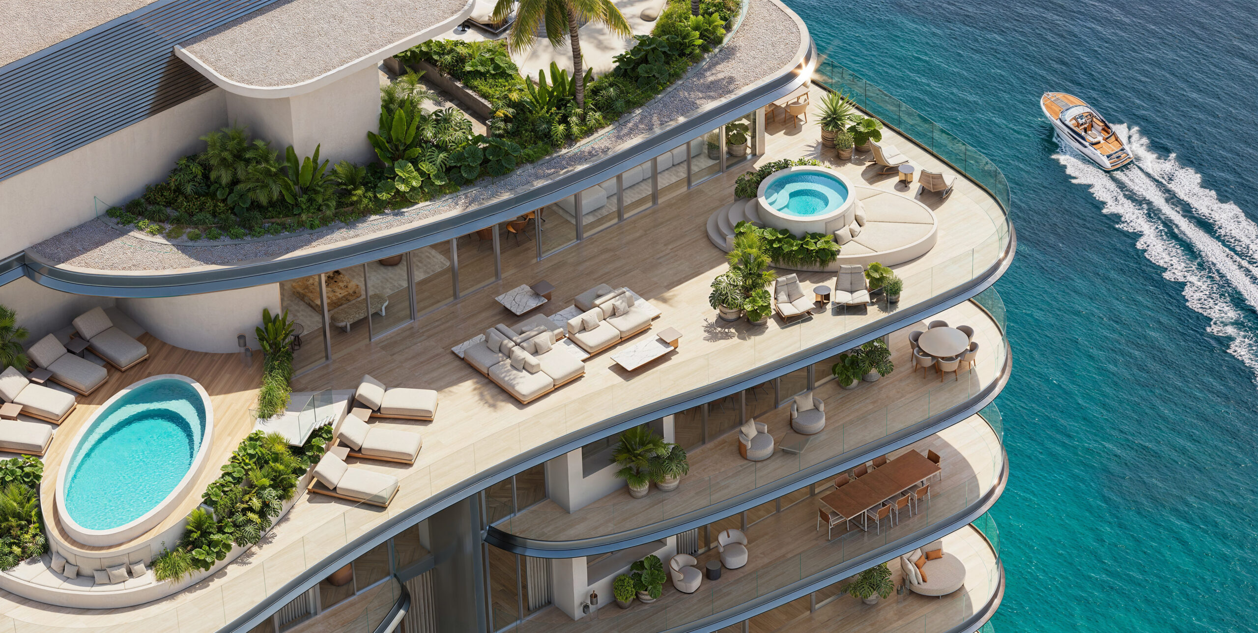 Luxurious penthouse with ocean views.