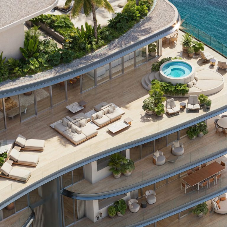 Luxurious penthouse with ocean views.